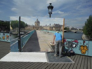 Unlocked Bridge and Artist Paris